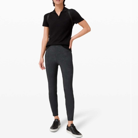 Lululemon Here to There High-Rise 7/8 PantCrosshatch Texture Black Multi / Bla - Picture 2 of 8